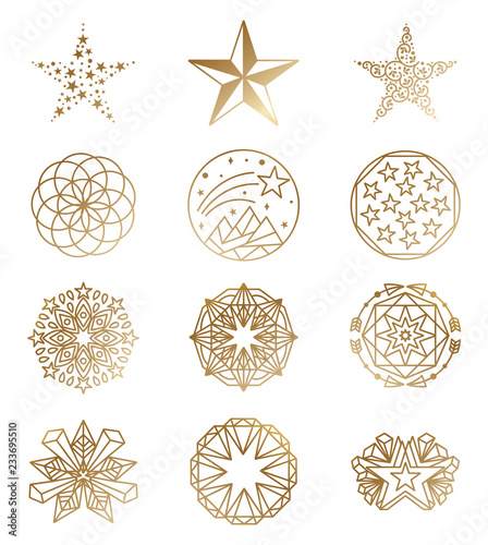 Luxury Star Logos. Golden Business Logos. Star Emblem. Vector Star Design