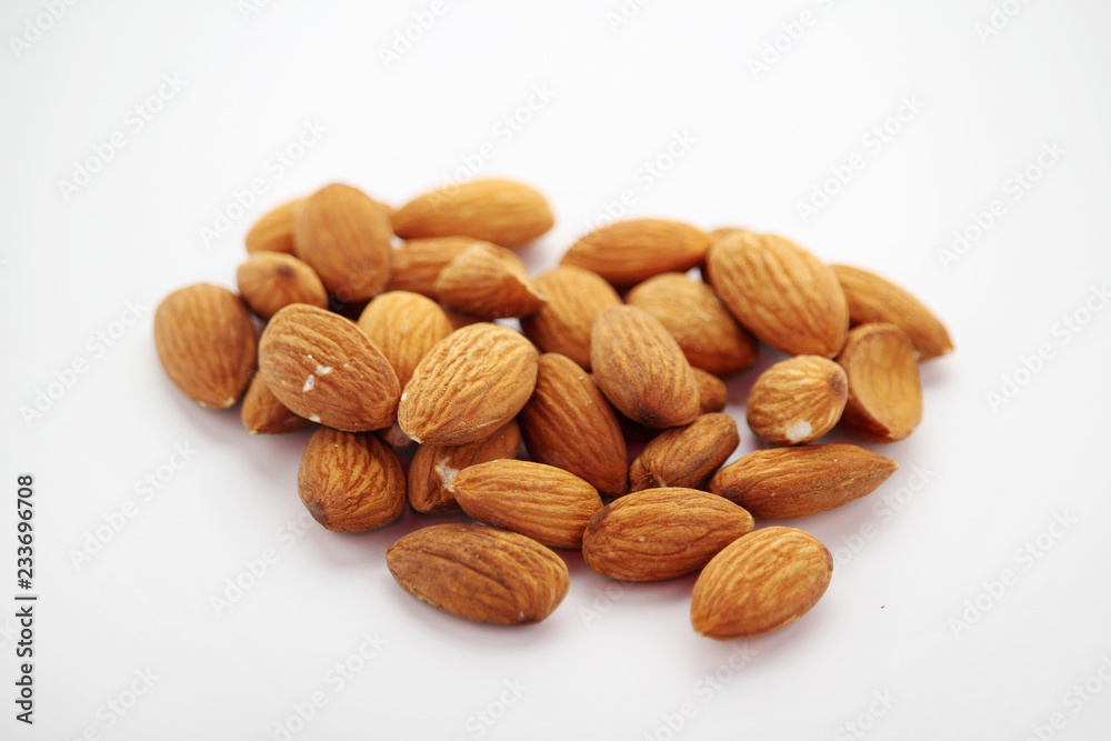 Almond at white background Almond at white background