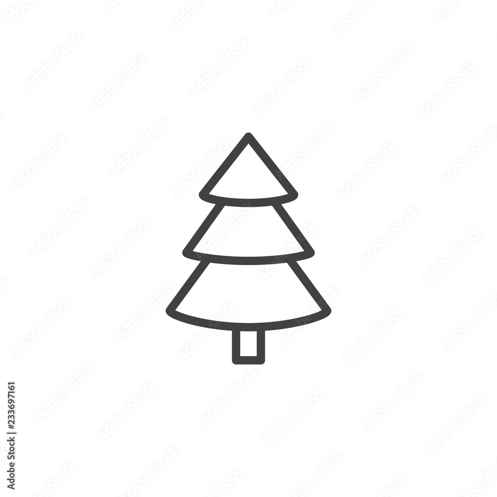 Spruce, christmas tree outline icon. linear style sign for mobile concept and web design. Coniferous forest simple line vector icon. Symbol, logo illustration. Pixel perfect vector graphics Spruce, christmas tree outline icon. linear style sign for mobile concept and web design. Coniferous forest simple line vector icon. Symbol, logo illustration. Pixel perfect vector graphics