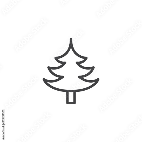 Spruce tree outline icon. linear style sign for mobile concept and web design. Coniferous forest simple line vector icon. Symbol, logo illustration. Pixel perfect vector graphics