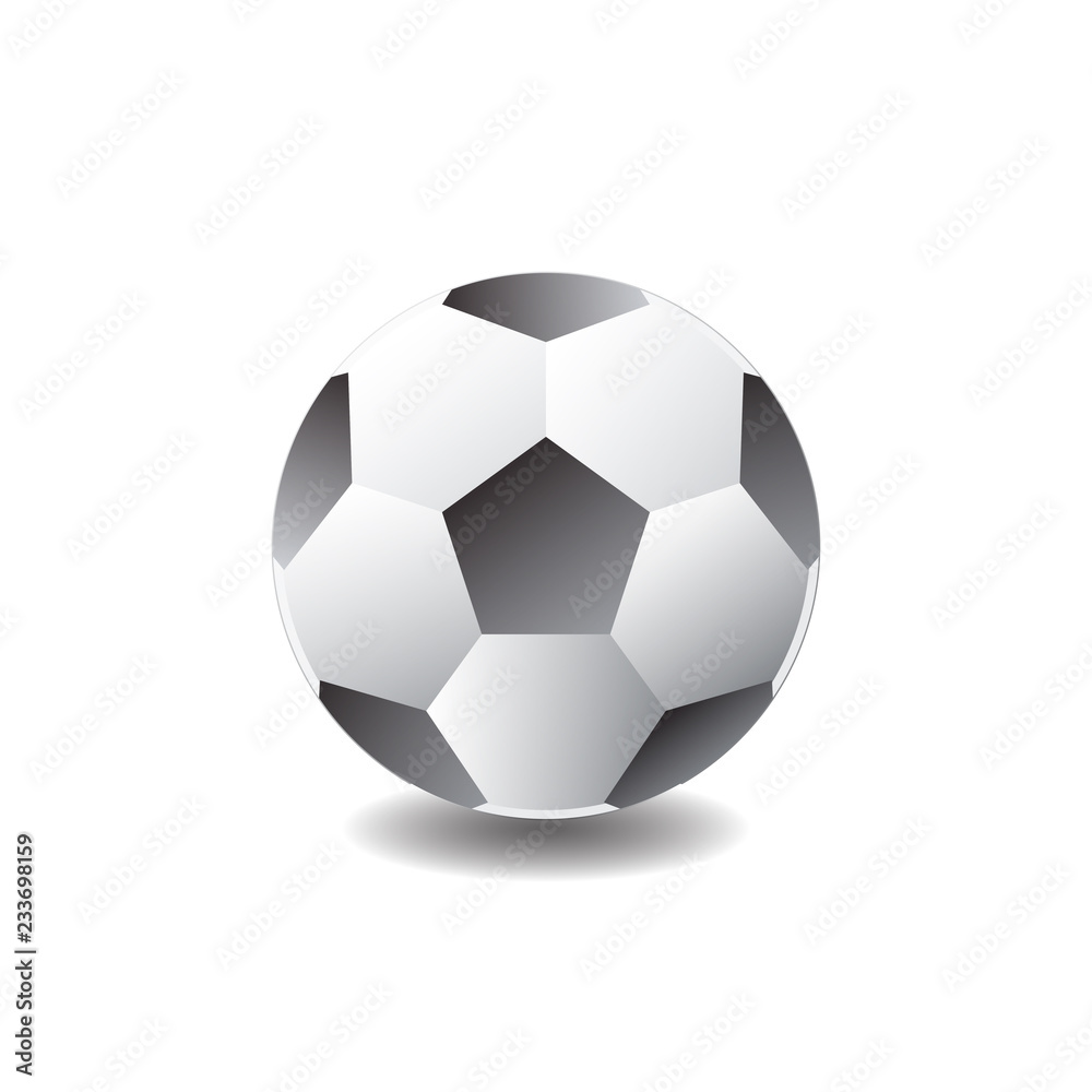 Vector illustration of Football icon with light gradient on isolated white background. Vector illustration of Football icon with light gradient on isolated white background.