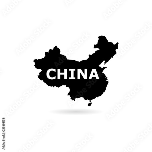 Black China map icon or logo