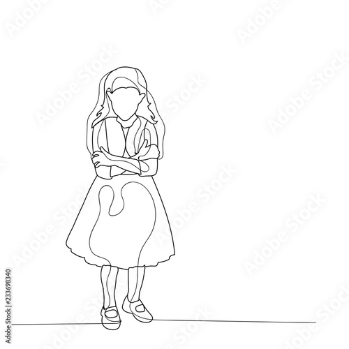 sketch, child, little girl