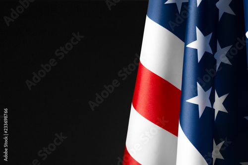 Vintage American flag on a chalkboard with space for text