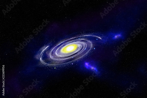 Fototapeta Naklejka Na Ścianę i Meble -  Spiral galaxy on stars background
