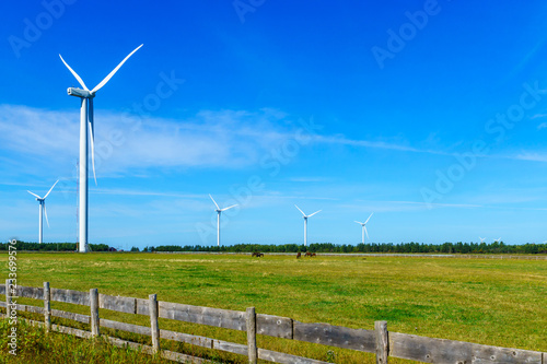 Obraz na płótnie Wind turbines in the North Cape, PEI w salonie