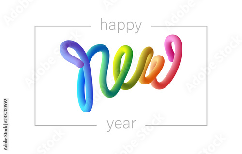 Happy New Year colorful greeting card.