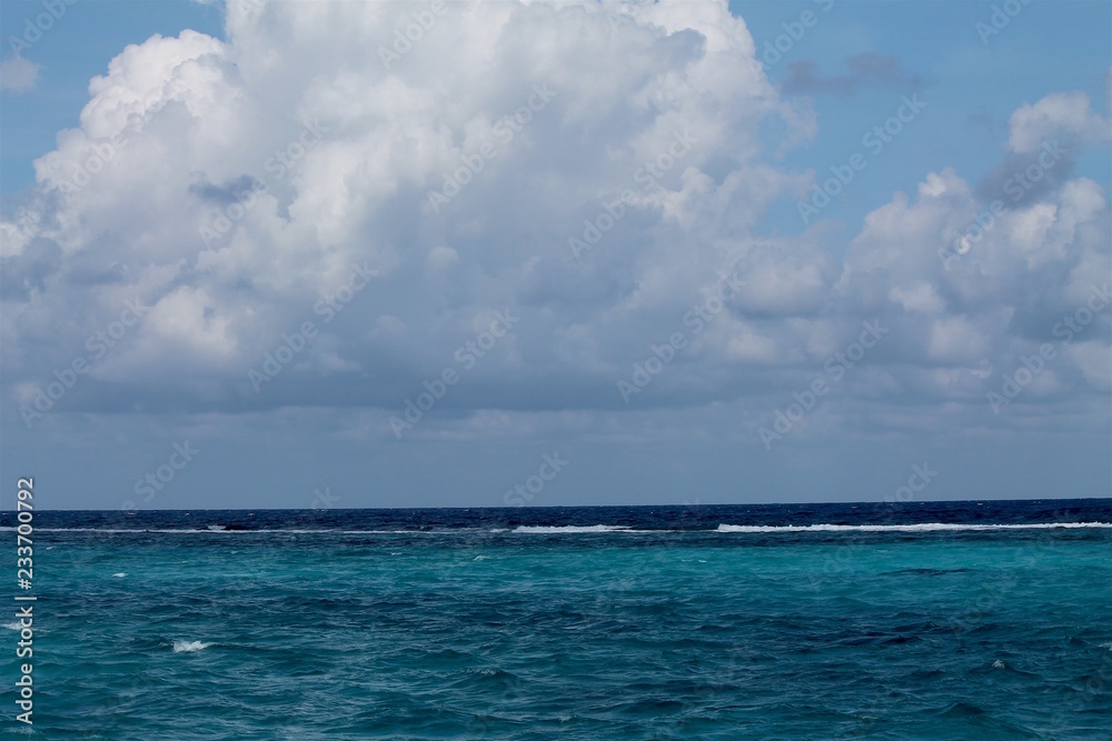 Clouds over the Caribbean Ocean in Grand Cayman