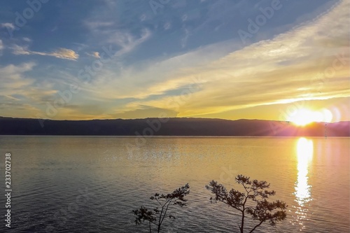 Beautiful yellow sunset.