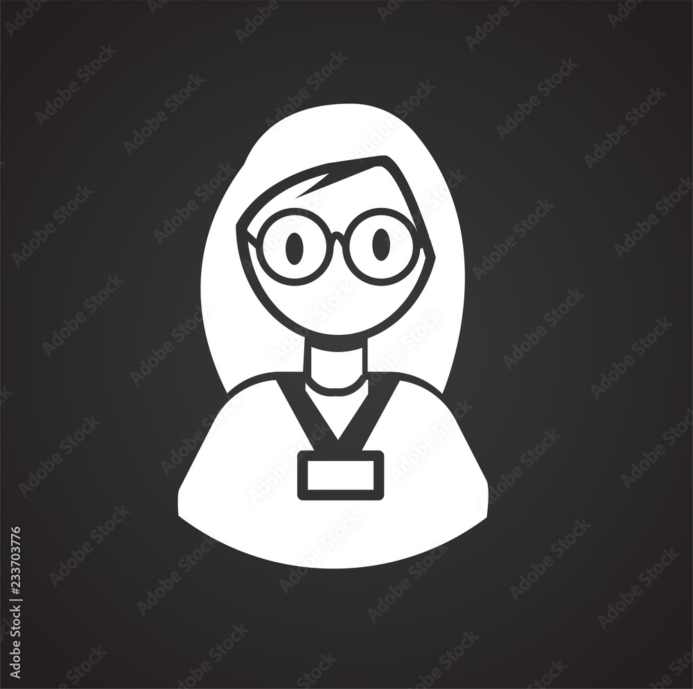 Coworker on black background icon Coworker on black background icon