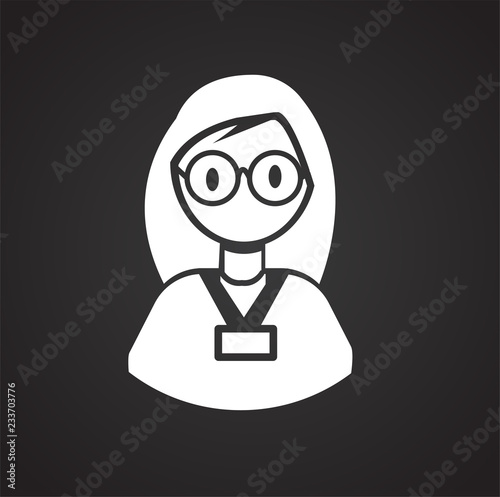 Coworker on black background icon