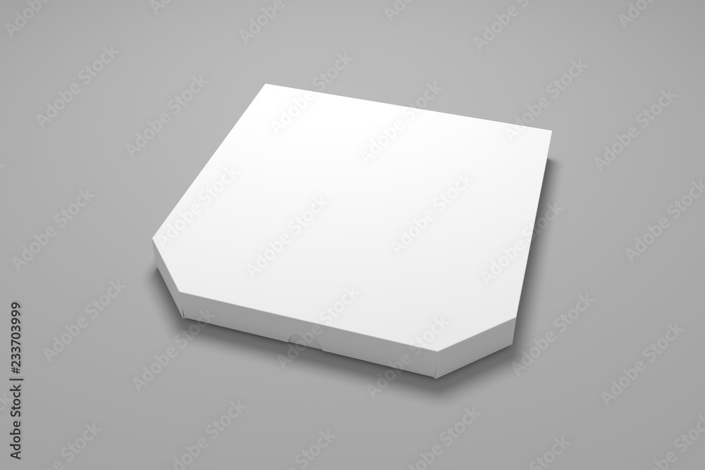 3d illustration pizza box on grey background. Blank packaging box mock up. 3d illustration pizza box on grey background. Blank packaging box mock up.