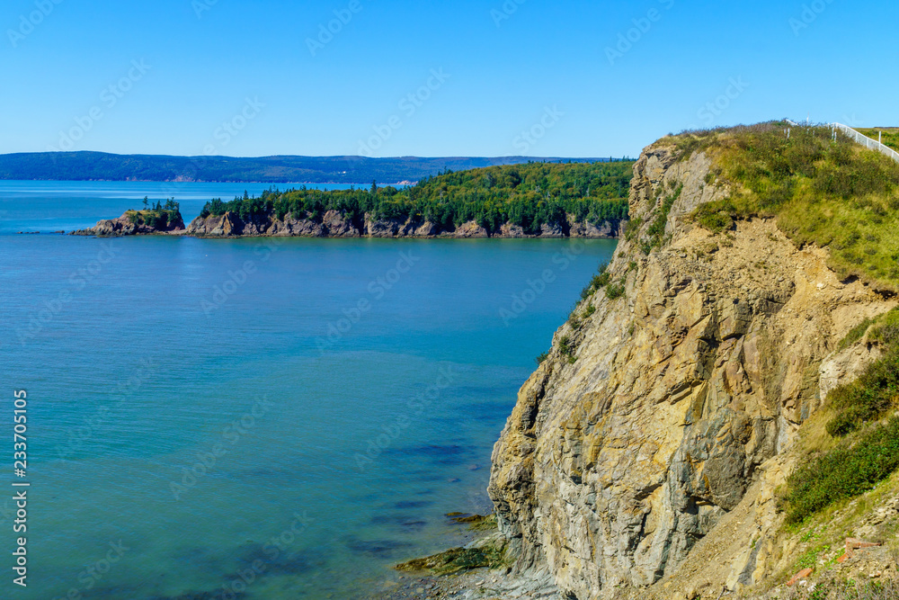 Shoreline and cliffs in Cape Enrage, New Brunswick