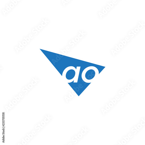 Free Download initial two letter ao negative space triangle logo - GFXLoad
