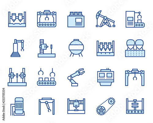 Indsutrie, Anlangen Vector Icon Ilustration Set