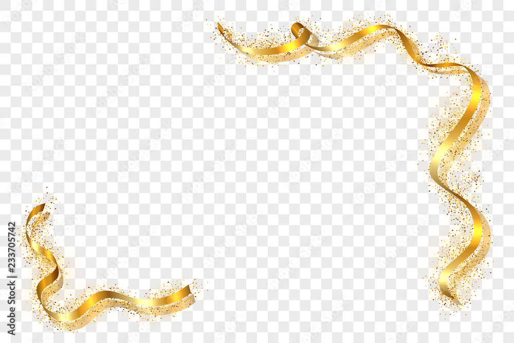 Christmas Ribbon Border Gold