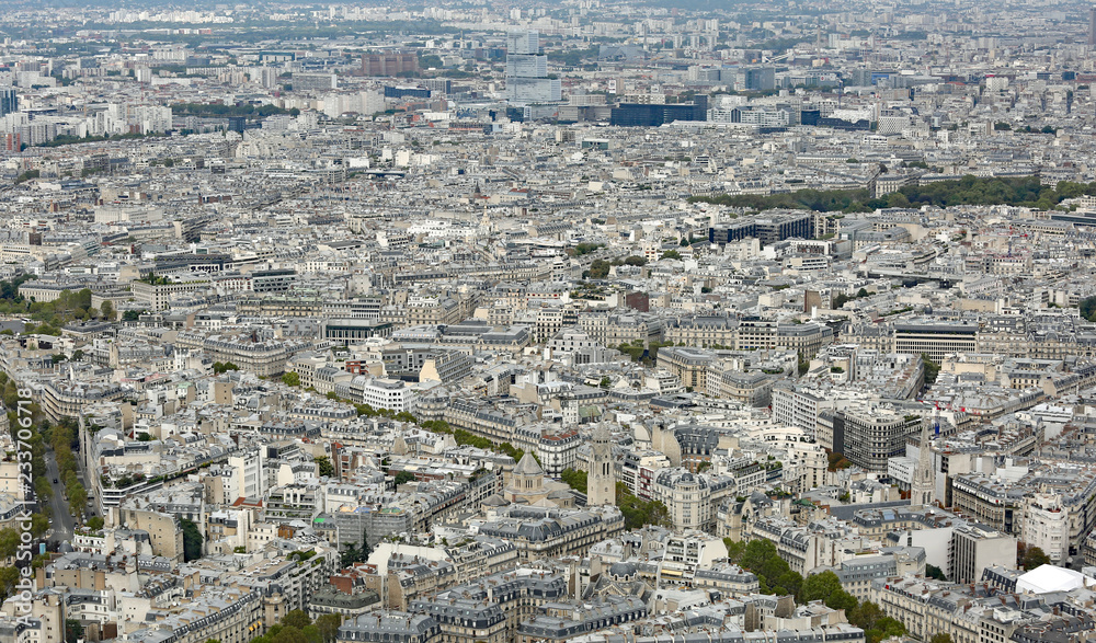 Urban view of Paris in France