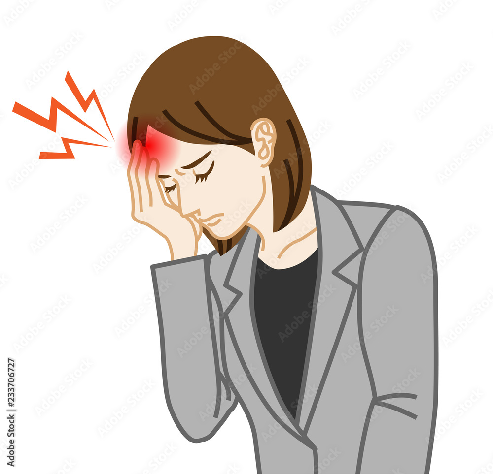 Headache Physical Disease Image Clip Art Business Woman Stock 