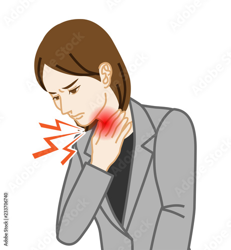 Sore throat - Physical disease image clip art - Business woman