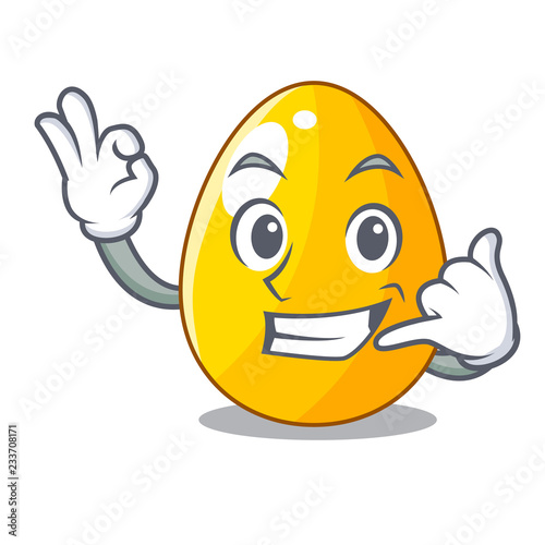 Call me golden egg with cartoon shape reflection photo