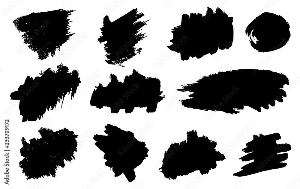 Grunge brush stroke background vector collection