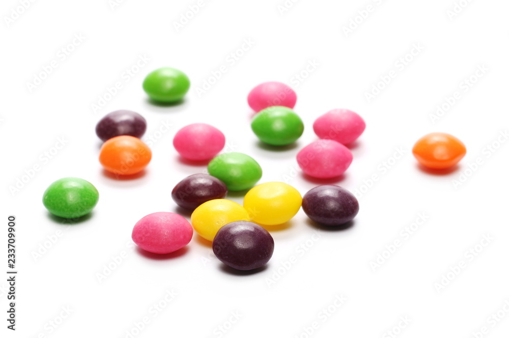 Colorful candies isolated on white background Colorful candies isolated on white background