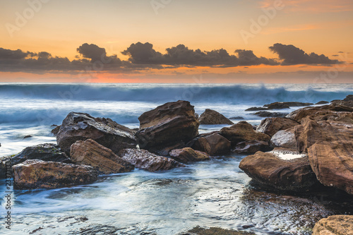 Rocky Sunrise Seascape © Merrillie