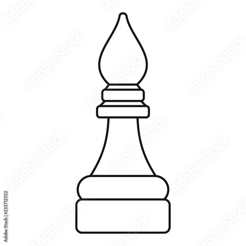Bishop piece icon. Outline bishop piece vector icon for web design isolated on white background