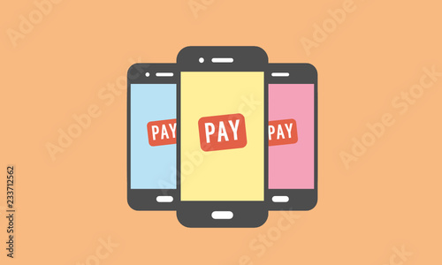 In the mobile phone screen book pay button
