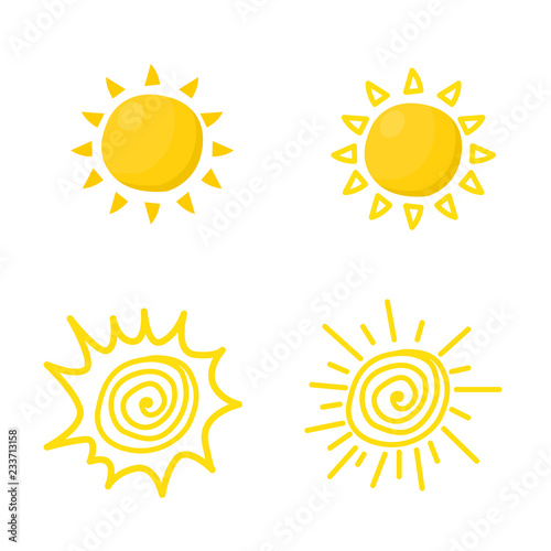 Set of sun icon vector