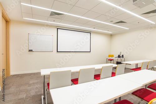 empty classroom for trainings