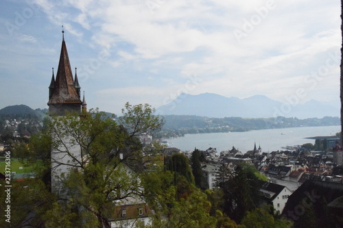 City of Lucern with lake in the background