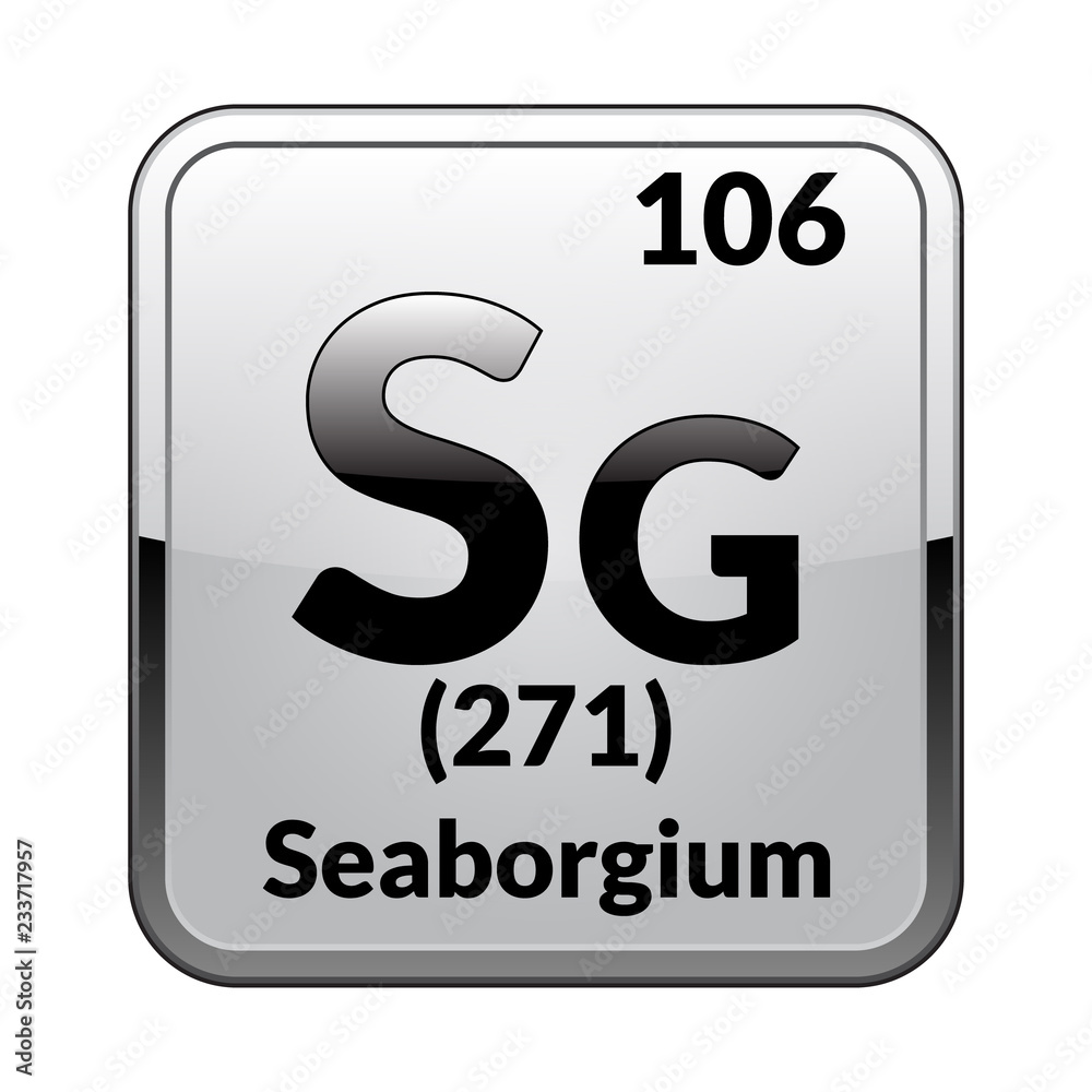 The periodic table element Seaborgium. Vector illustration Stock Vector |  Adobe Stock