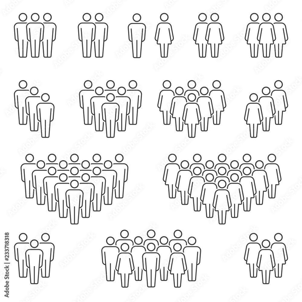 Men and Women icons group Stock Vector | Adobe Stock