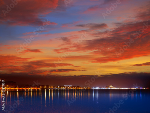 Denia sunset skyline in Las Rotas Alicante