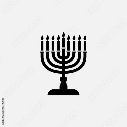 Chanukah icon. Chanukkah symbol. Flat design. Stock - Vector illustration.