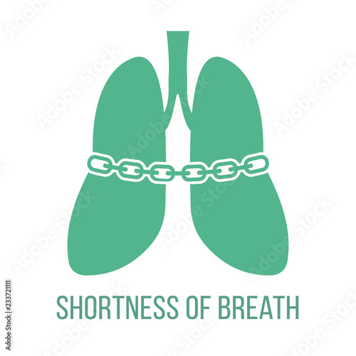 Icon of common symptom of panic disorder - shortness of breath. Vector
