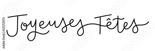 Bannière "JOYEUSES FETES" lettrage à la main