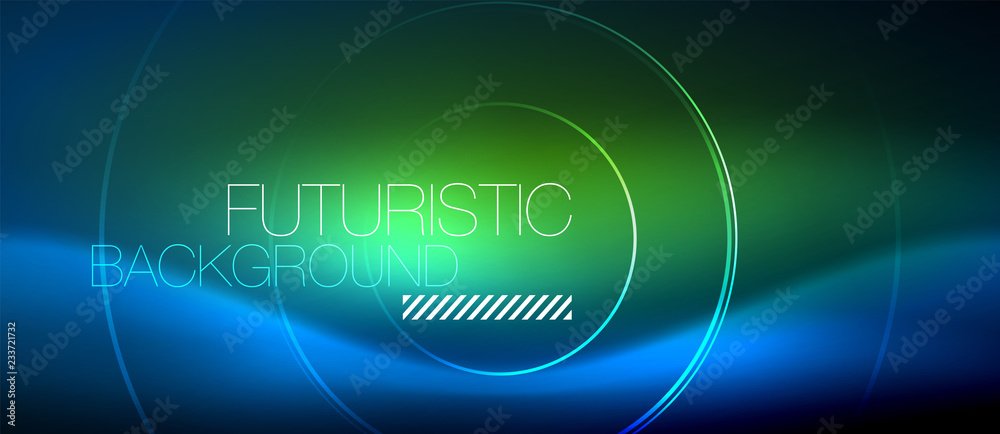 Neon glowing circles background Neon glowing circles background