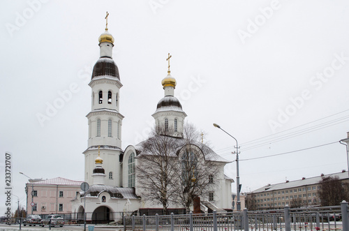 Assumption Church on the embankment of the Northern Dvina Arkhangelsk Russia photo