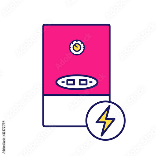 Electric heating boiler color icon