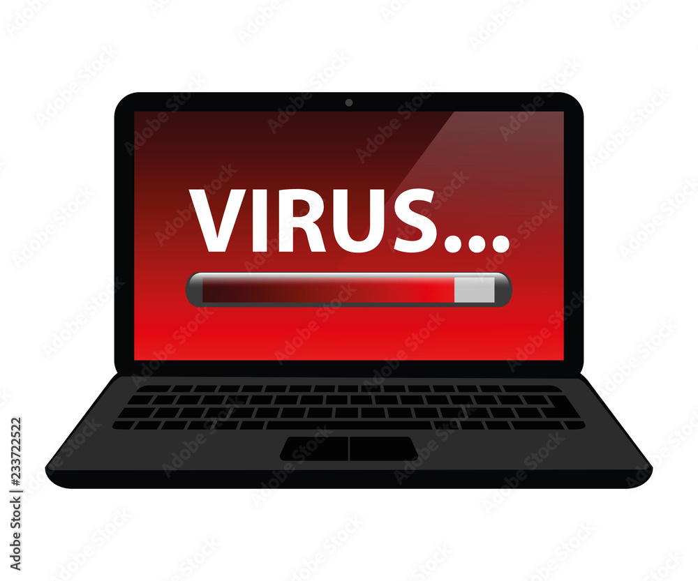 virus loading laptop internet crime vector illustration EPS10 virus loading laptop internet crime vector illustration EPS10