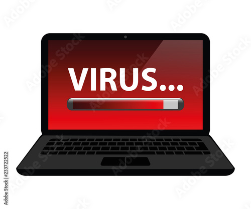 virus loading laptop internet crime vector illustration EPS10