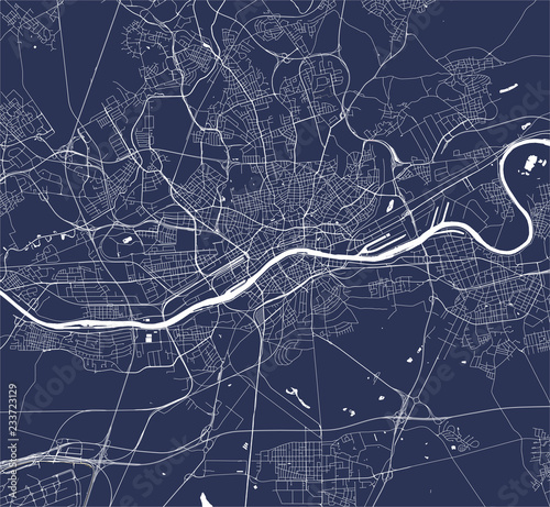 map of the city of Frankfurt am Main, Hesse, Germany