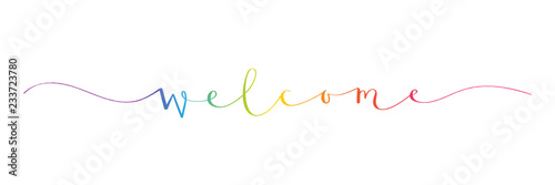 WELCOME brush calligraphy banner