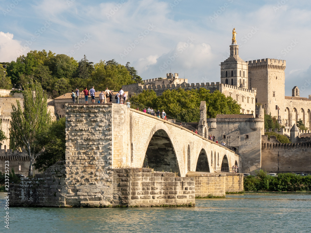Bridge and Palace in Avignon, France. Bridge and Palace in Avignon, France.