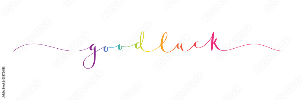 GOOD LUCK brush calligraphy banner GOOD LUCK brush calligraphy banner