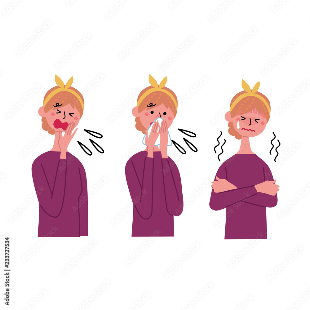インフルエンザ 症状 イラスト セット Stock Vector Adobe Stock