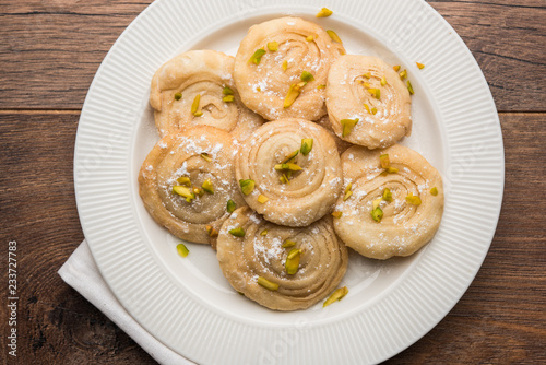 Chirote or Chiroti is a sweet dish from Karnataka and Maharashtra. Served in a plate as a dessert on Festivals or wedding. Selective focus
