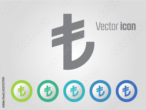 Turkish lira vector icons and different color variations